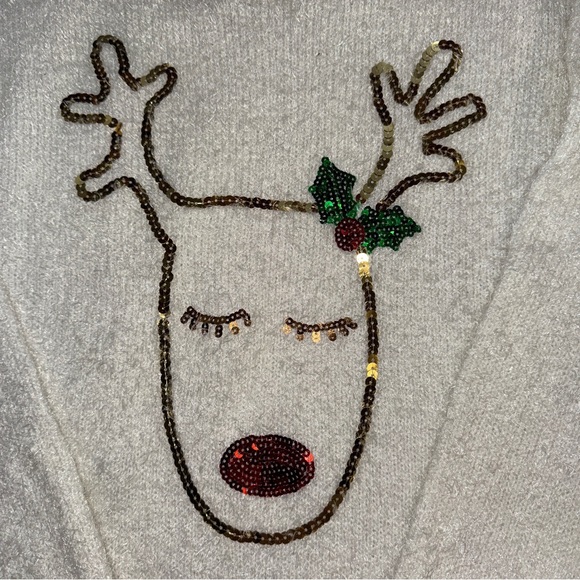 Women’s white rudolph Christmas sweater - Picture 3 of 8